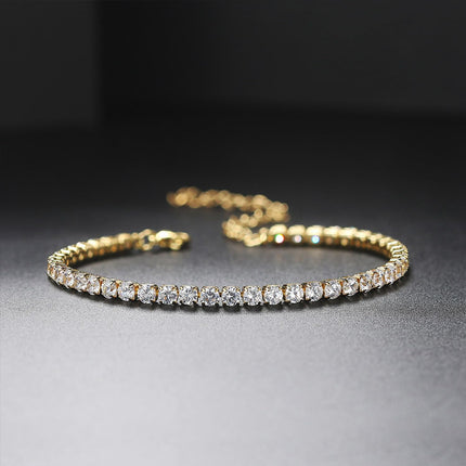 Bangle Bracelet Set A D. 18 K Gold Plated Love  Stackable Cubic Zirconia Chain Bracelet Stainless Steel Chain Gold Bangle Bracelets for Women (3 Sets(Tennis,Bangle))