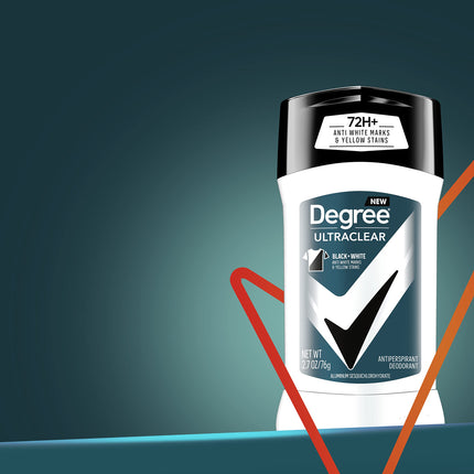 Degree Men UltraClear Antiperspirant Deodorant Black+White 72-Hour Sweat and Odor Protection Antiperspirant For Men With MotionSense Technology 2.7 oz