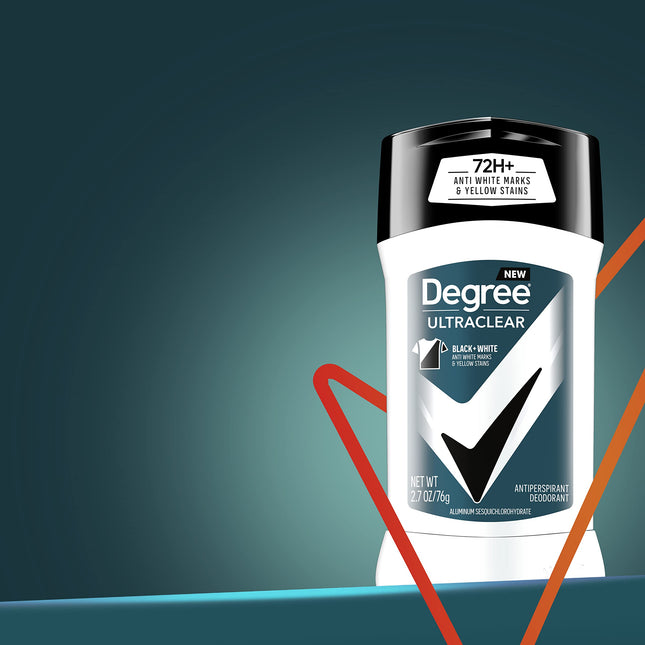 Degree Men UltraClear Antiperspirant Deodorant Black+White 72-Hour Sweat and Odor Protection Antiperspirant For Men With MotionSense Technology 2.7 oz