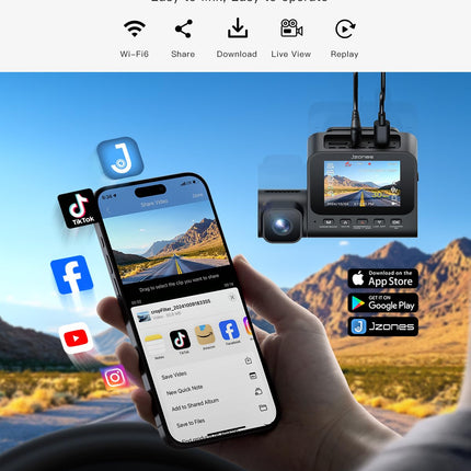 Dash Cam Front and Rear: 4K+1080P+1080P 3 Channel Dash Camera for Cars, STARVIS 2 Sensor Dash Camera with HDR Night Vision, 24H Parking Mode Car Camera with GPS, Free 64GB Card