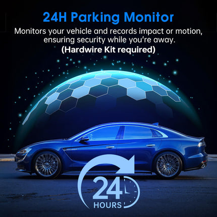 Dash Cam Front and Rear, 2.5K /1080P QHD Dual Dash Camera for Cars, Super Night Vision Dashcam, Loop Recording, 3.39” IPS, 64GB Card Included, 160° Wide Angle, Parking Mode