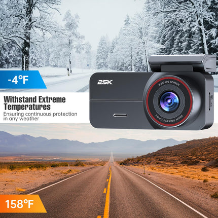 Dash Cam Front and Rear, 2.5K /1080P QHD Dual Dash Camera for Cars, Super Night Vision Dashcam, Loop Recording, 3.39” IPS, 64GB Card Included, 160° Wide Angle, Parking Mode