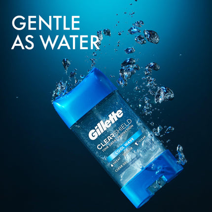 Gillette Antiperspirant and Deodorant for Men, 72hr Sweat & Odor Protection, Long Lasting Freshness, Anti-White Mark Technology, Clear Gel, Cool Wave Scent, 3.8 oz