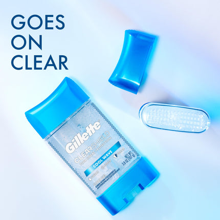 Gillette Antiperspirant and Deodorant for Men, 72hr Sweat & Odor Protection, Long Lasting Freshness, Anti-White Mark Technology, Clear Gel, Cool Wave Scent, 3.8 oz