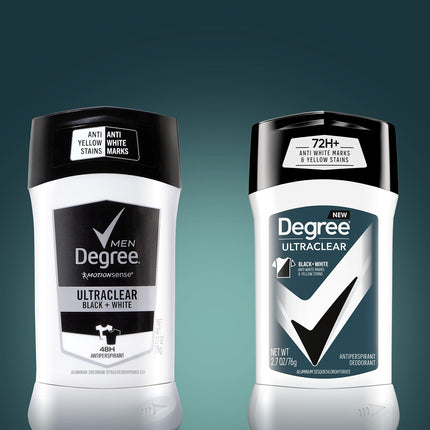 Degree Men UltraClear Antiperspirant Deodorant Black+White 72-Hour Sweat and Odor Protection Antiperspirant For Men With MotionSense Technology 2.7 oz