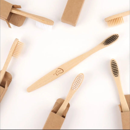 Bamboo Toothbrushes Medium Bristles 12 Pack - BPA Free Medium Bristles- Eco-Friendly, Natural Wooden