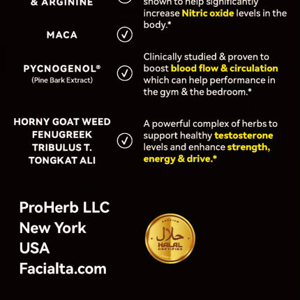 Testosterone Support for men by Facialta Dietary Supplement 60 Capsule